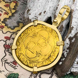 Circa 1560 Unknown Shipwreck 22K Gold 1 Escudo - the Legendary Pirate Era Doubloon 18K Gold Pendant