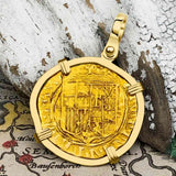 Circa 1560 Unknown Shipwreck 22K Gold 1 Escudo - the Legendary Pirate Era Doubloon 18K Gold Pendant