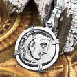 Ancient Greek Alexander the Great Silver Drachm Coin Sterling Silver Pendant
