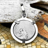 Ancient Greek Lion Hemidrachm 400 BC Sterling Silver Pendant