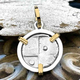 Ancient Greek Lion Hemidrachm 400 BC 14K Gold and Sterling Silver Pendant