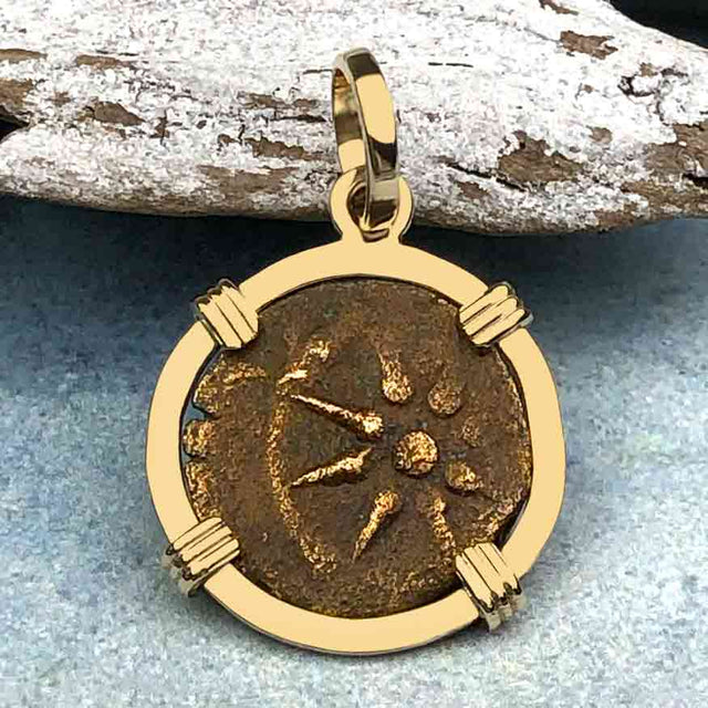 Biblical Widow's Mite 14K Gold Pendant
