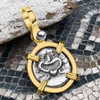 Ancient Greek Gorgon & Anchor Symbols of Protection & Hope Silver Drachm 400 BC 14K Gold Pendant