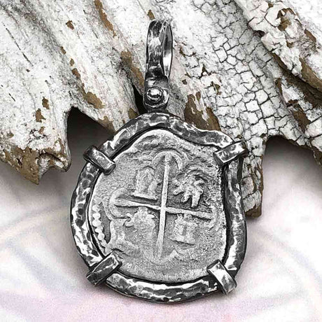 Atocha Era Buried Spanish Spanish 2 Reale Cob Piece of 8 Sterling Silver TORTUGA COLLECTION Pendant