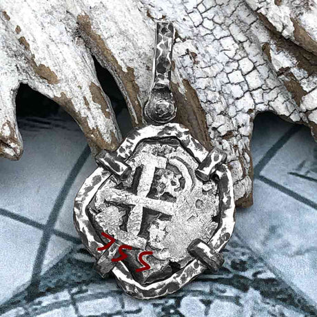 1755 Pirate Era Spanish 1 Reale "Piece of Eight" Sterling Silver TORTUGA COLLECTION Pendant