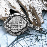 1755 Pirate Era Spanish 1 Reale "Piece of Eight" Sterling Silver TORTUGA COLLECTION Pendant