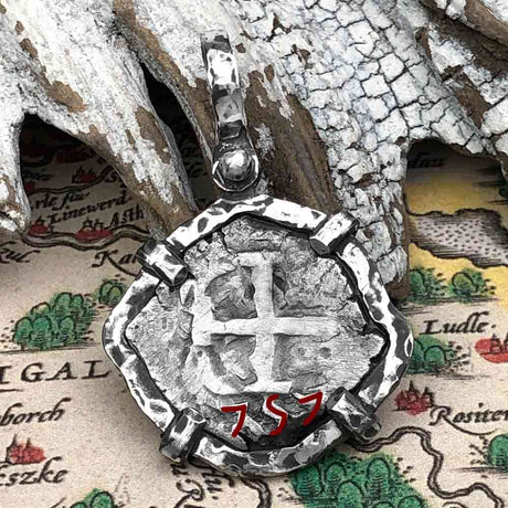 1757 Pirate Era Spanish 1 Reale "Piece of Eight" Sterling Silver TORTUGA COLLECTION Pendant