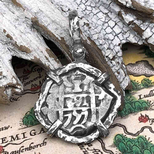 1757 Pirate Era Spanish 1 Reale "Piece of Eight" Sterling Silver TORTUGA COLLECTION Pendant