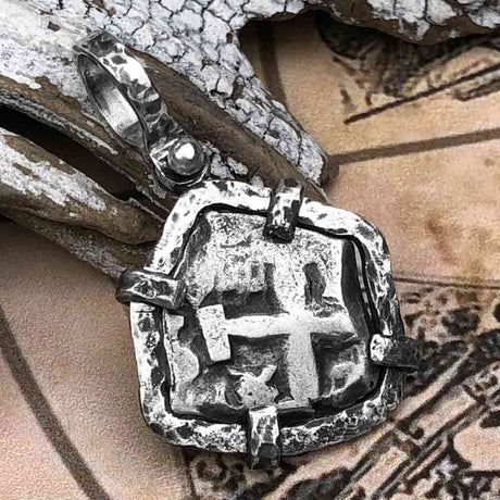 1756 Pirate Era Spanish 1 Reale "Piece of Eight" Sterling Silver TORTUGA COLLECTION Pendant