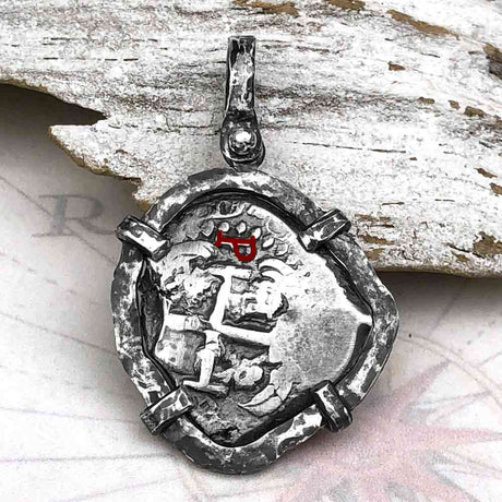 1750 Pirate Era Spanish 2 Reale "Piece of Eight" Sterling Silver TORTUGA COLLECTION Pendant