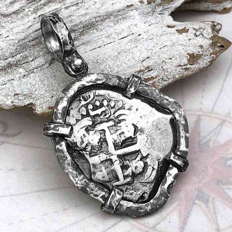 1750 Pirate Era Spanish 2 Reale "Piece of Eight" Sterling Silver TORTUGA COLLECTION Pendant