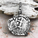 1755 Pirate Era Spanish 2 Reale "Piece of Eight" Sterling Silver TORTUGA COLLECTION Pendant