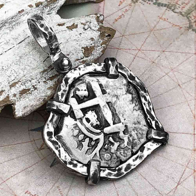 1755 Pirate Era Spanish 2 Reale "Piece of Eight" Sterling Silver TORTUGA COLLECTION Pendant