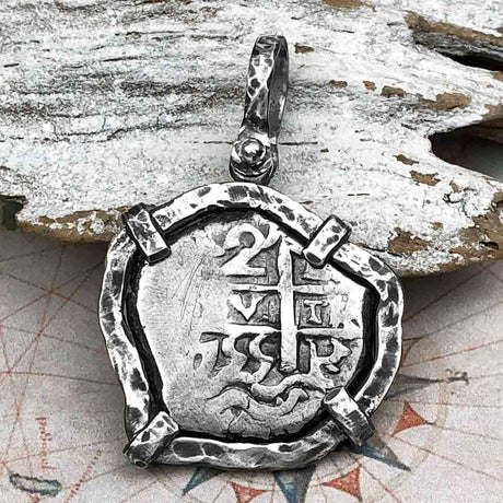 1755 Pirate Era Spanish 2 Reale "Piece of Eight" Sterling Silver TORTUGA COLLECTION Pendant