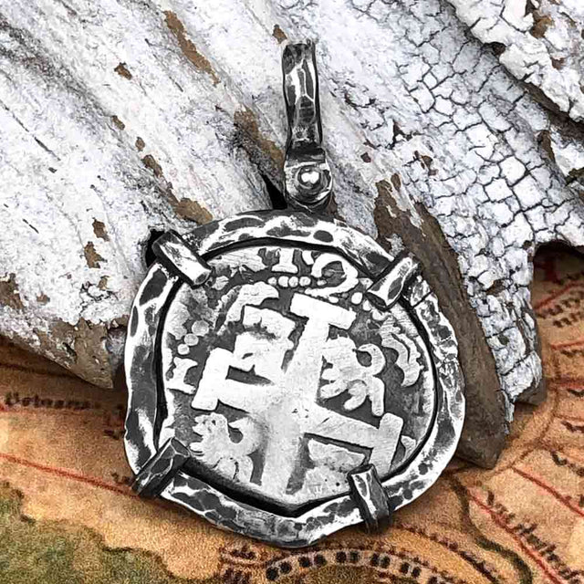1740 Pirate Era Spanish 2 Reale "Piece of Eight" Sterling Silver TORTUGA COLLECTION Pendant