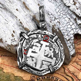 1740 Pirate Era Spanish 2 Reale "Piece of Eight" Sterling Silver TORTUGA COLLECTION Pendant