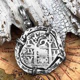 1740 Pirate Era Spanish 2 Reale "Piece of Eight" Sterling Silver TORTUGA COLLECTION Pendant