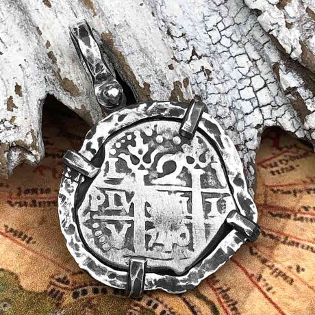1740 Pirate Era Spanish 2 Reale "Piece of Eight" Sterling Silver TORTUGA COLLECTION Pendant