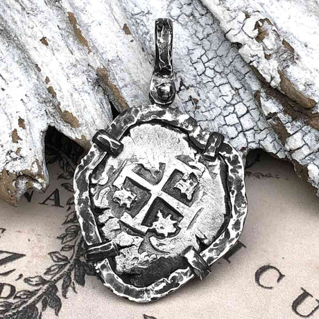 1750 Pirate Era Spanish 2 Reale "Piece of Eight" Sterling Silver TORTUGA COLLECTION Pendant