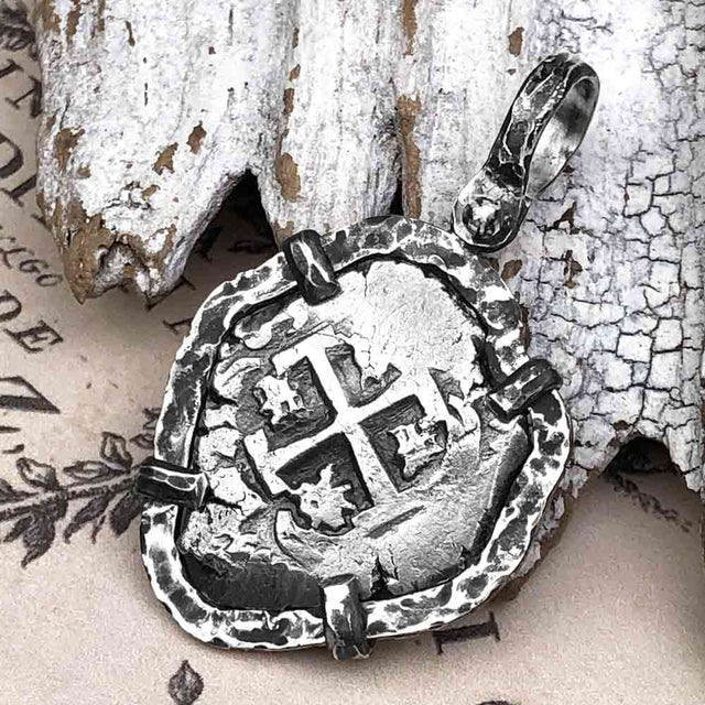 1750 Pirate Era Spanish 2 Reale "Piece of Eight" Sterling Silver TORTUGA COLLECTION Pendant