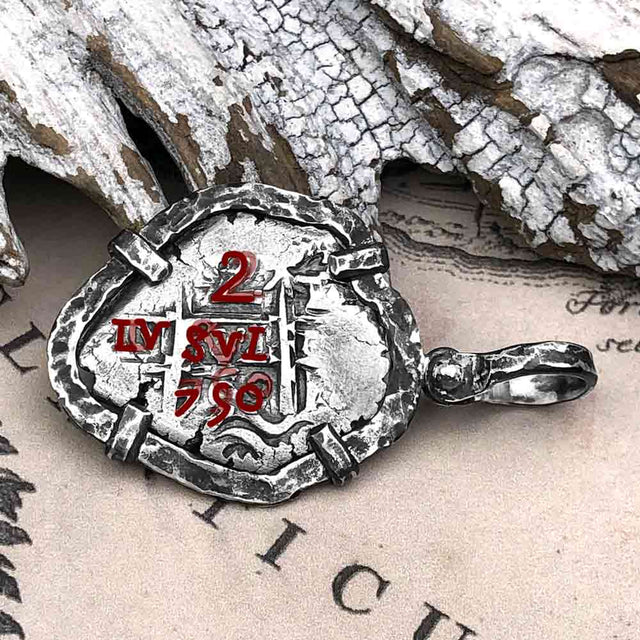 1750 Pirate Era Spanish 2 Reale "Piece of Eight" Sterling Silver TORTUGA COLLECTION Pendant