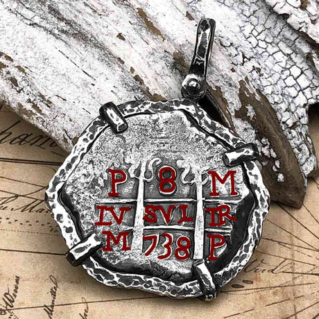 Pirate Era 1738 Spanish 8 Reale "Piece of Eight" Sterling Silver TORTUGA COLLECTION Pendant