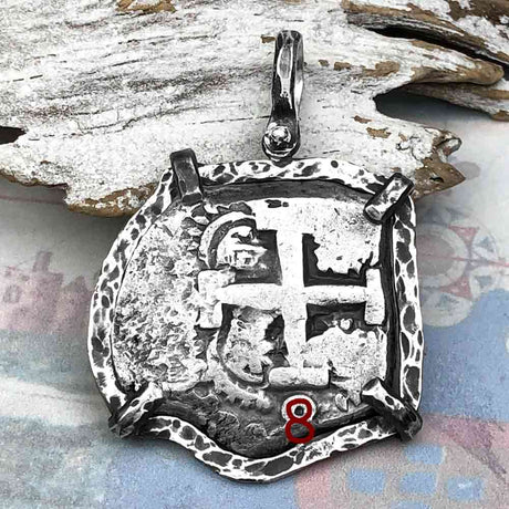 Pirate Era 1753 Spanish 8 Reale "Piece of Eight" Sterling Silver TORTUGA COLLECTION Pendant
