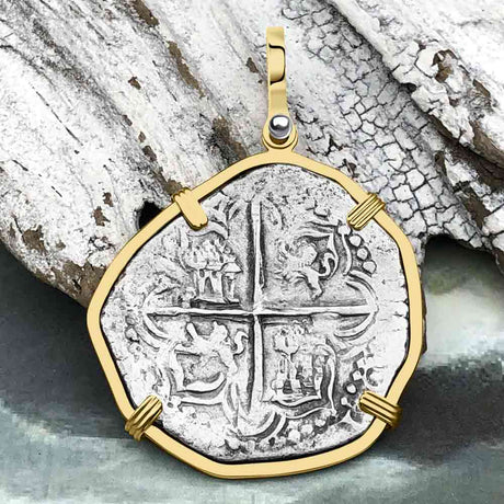 Mel Fisher's Atocha 4 Reale Shipwreck Coin 14K Gold Pendant