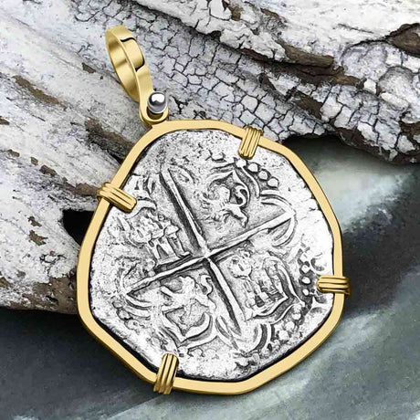 Mel Fisher's Atocha 4 Reale Shipwreck Coin 14K Gold Pendant