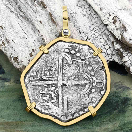 Mel Fisher's Atocha 8 Reale Shipwreck Coin 14K Gold Pendant