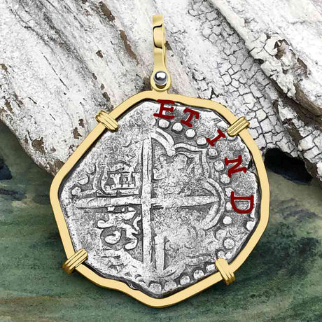 Mel Fisher's Atocha 8 Reale Shipwreck Coin 14K Gold Pendant