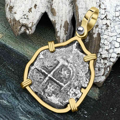 Princess Louisa Shipwreck Dated 1737 2 Reale Piece of Eight 14K Gold Pendant