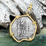 Princess Louisa Shipwreck Dated 1731 2 Reale Piece of Eight 14K Gold Pendant