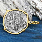 RARE Triple Dated 1672 Consolacion Shipwreck Pirate Era 8 Reale Cob Piece of 8 14K Gold Pendant