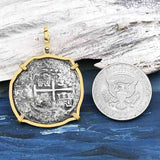 RARE Triple Dated 1672 Consolacion Shipwreck Pirate Era 8 Reale Cob Piece of 8 14K Gold Pendant