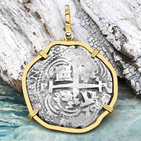 RARE Triple Dated 1679 Consolacion Shipwreck Pirate Era 8 Reale Cob Piece of 8 14K Gold