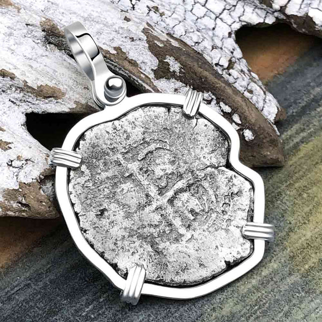 1659 Consolacion Shipwreck Pirate Era Spanish 1 Reale Piece of Eight Sterling Silver Pendant