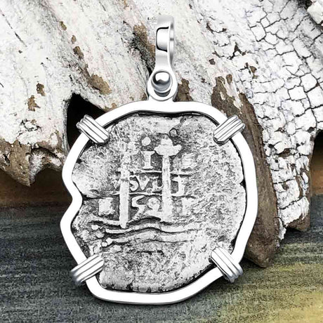 1659 Consolacion Shipwreck Pirate Era Spanish 1 Reale Piece of Eight Sterling Silver Pendant