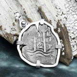 Heart Shaped 1662 Consolacion Shipwreck Pirate Era Spanish 1 Reale Piece of Eight Sterling Silver Pendant