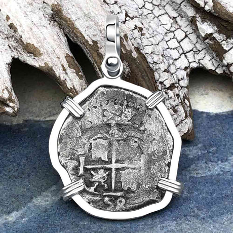 1658 Consolacion Shipwreck Pirate Era Spanish 1 Reale Piece of Eight Sterling Silver Pendant