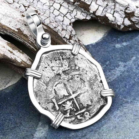 1658 Consolacion Shipwreck Pirate Era Spanish 1 Reale Piece of Eight Sterling Silver Pendant