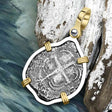 1661 Consolacion Shipwreck Pirate Era Spanish 1 Reale Piece of Eight 14K Gold & Sterling Silver Pendant