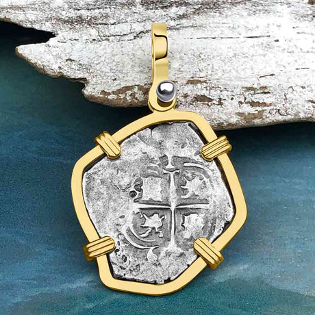 1665 Consolacion Shipwreck Pirate Era Spanish 1 Reale Piece of Eight 14K Gold Pendant