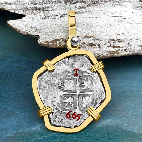 1665 Consolacion Shipwreck Pirate Era Spanish 1 Reale Piece of Eight 14K Gold Pendant
