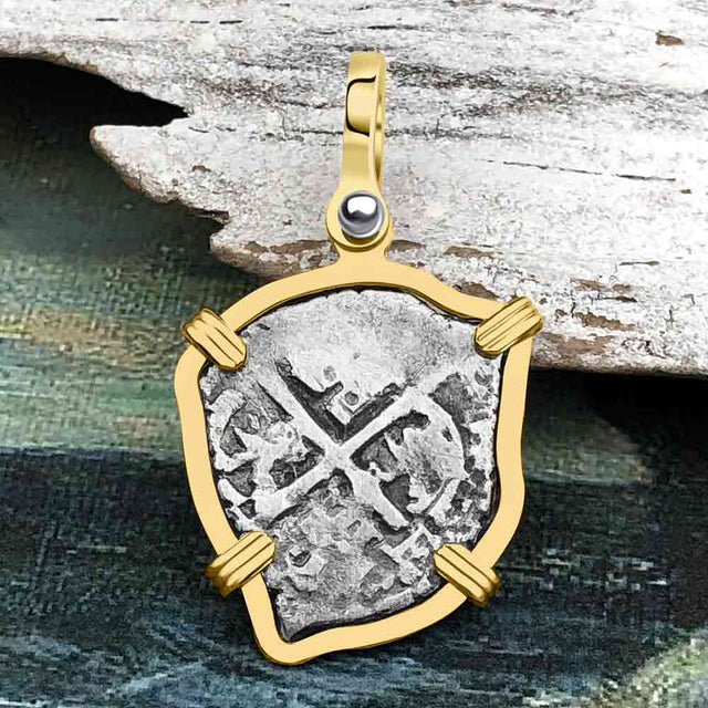 1673 Consolacion Shipwreck Pirate Era Spanish 1 Reale Piece of Eight 14K Gold Pendant