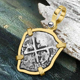1673 Consolacion Shipwreck Pirate Era Spanish 1 Reale Piece of Eight 14K Gold Pendant