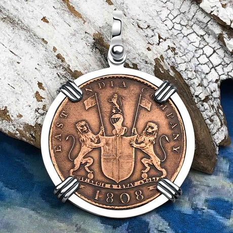 Admiral Gardner Shipwreck Ten Cash Coin Grade 1+ Sterling Silver Pendant