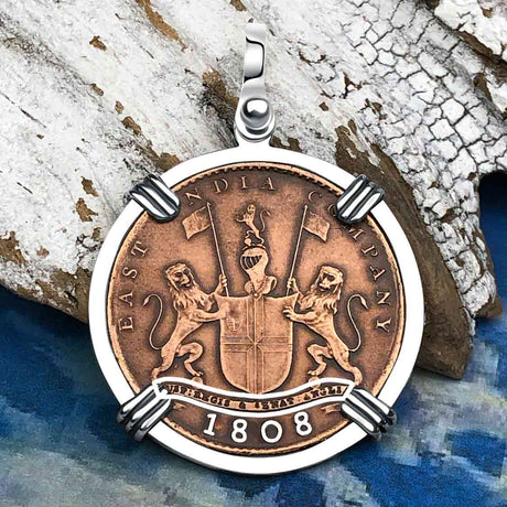 Admiral Gardner Shipwreck Ten Cash Coin Grade 1+ Sterling Silver Pendant