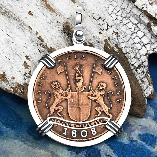Admiral Gardner Shipwreck Ten Cash Coin Grade 1+ Sterling Silver Pendant