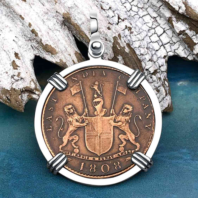 Admiral Gardner Shipwreck Ten Cash Coin Grade 1+ Sterling Silver Pendant
